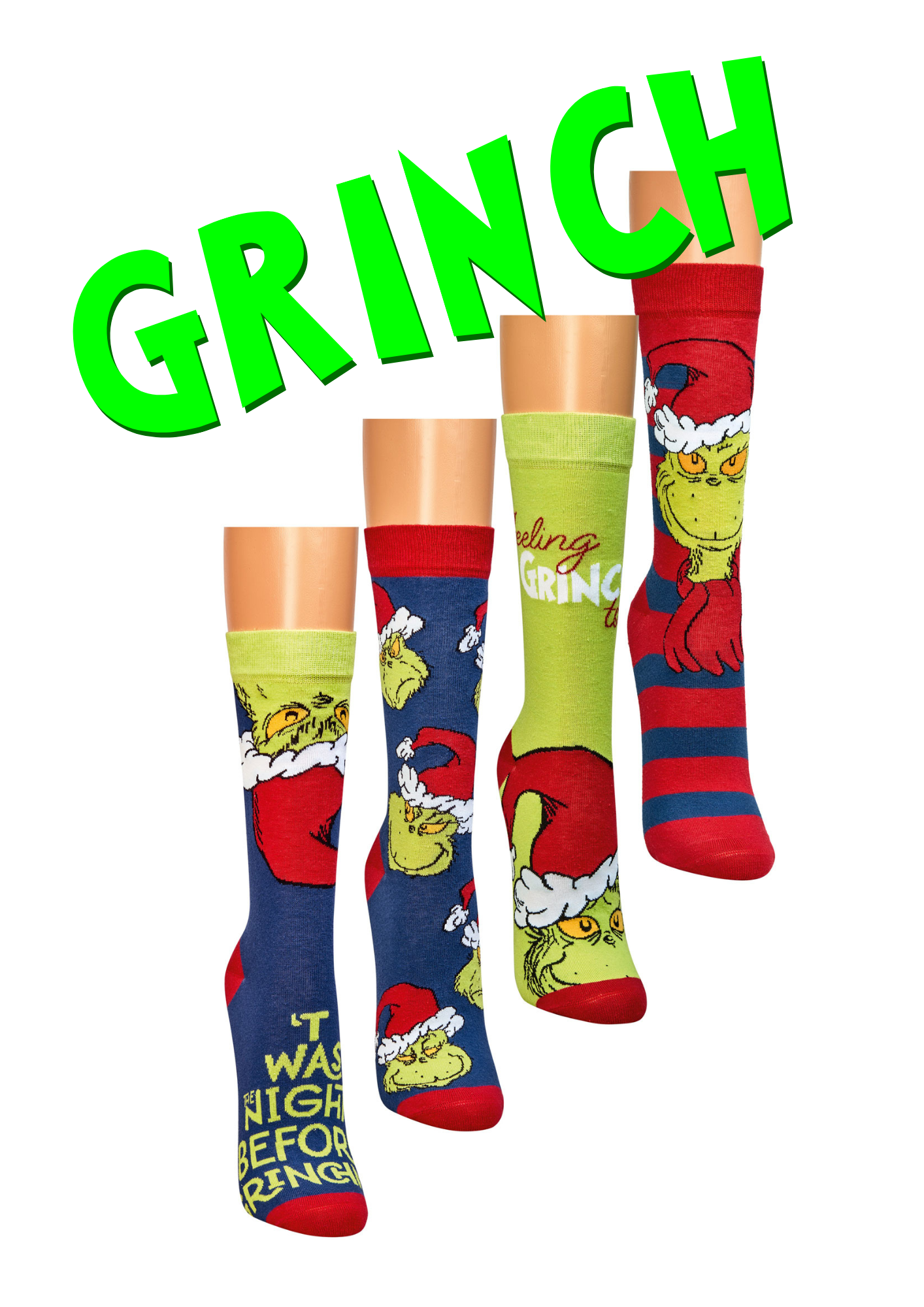 Kinder "The Grinch" Socken * 2er-Bündel