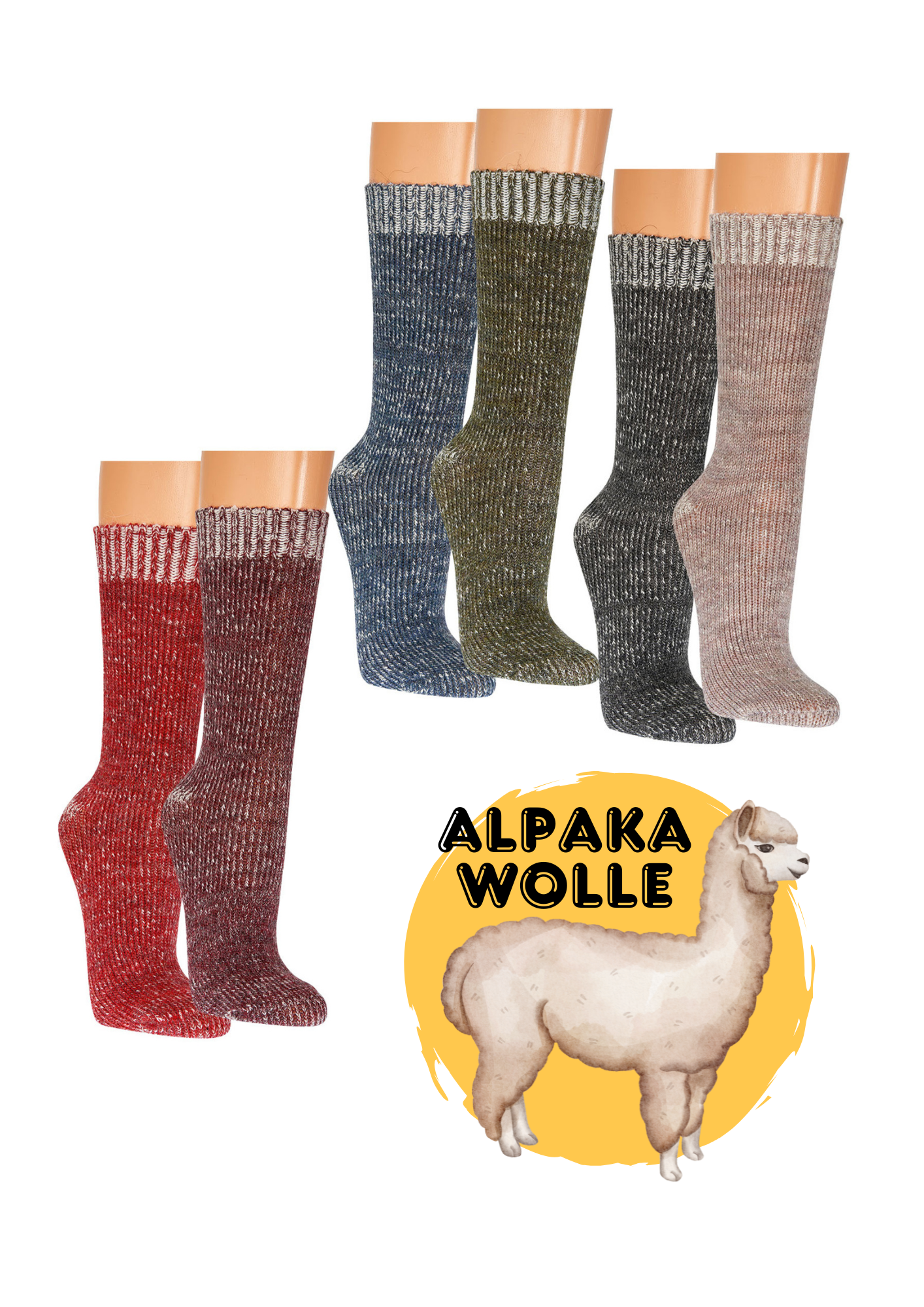 Mouliné Wool Socks with Alpaca * 2-Pack