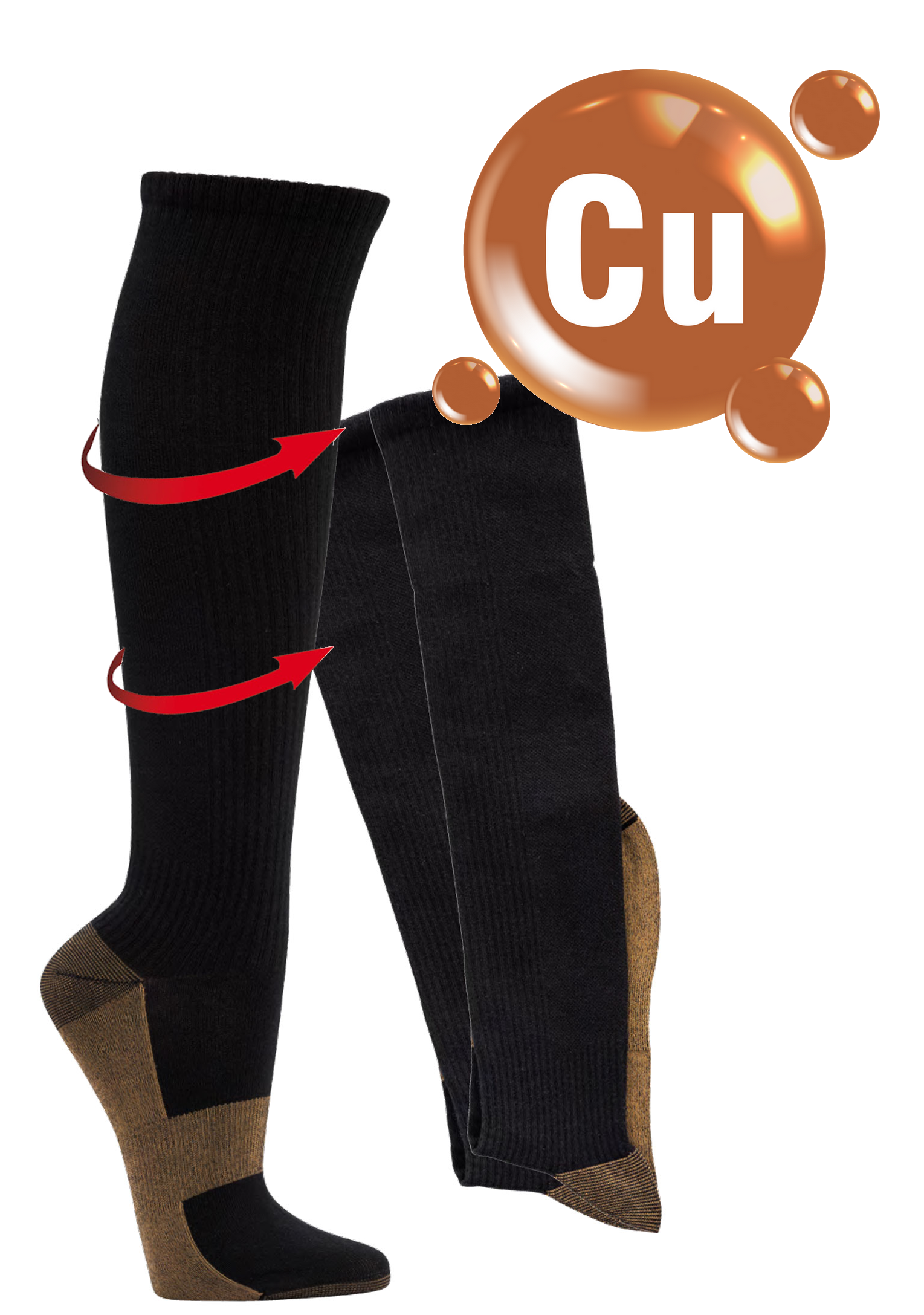 "Kupfer" Wellness-Kompressions-Kniestrümpfe * 2er-Bündel