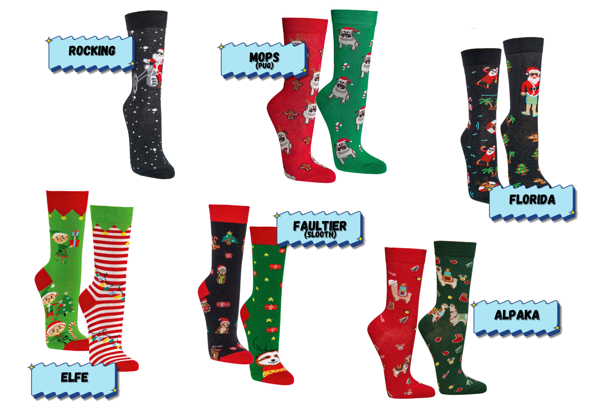 LIMITED EDITION! „Fröhliche Weihnachten“ Unisex-Socken * 2er-Bündel