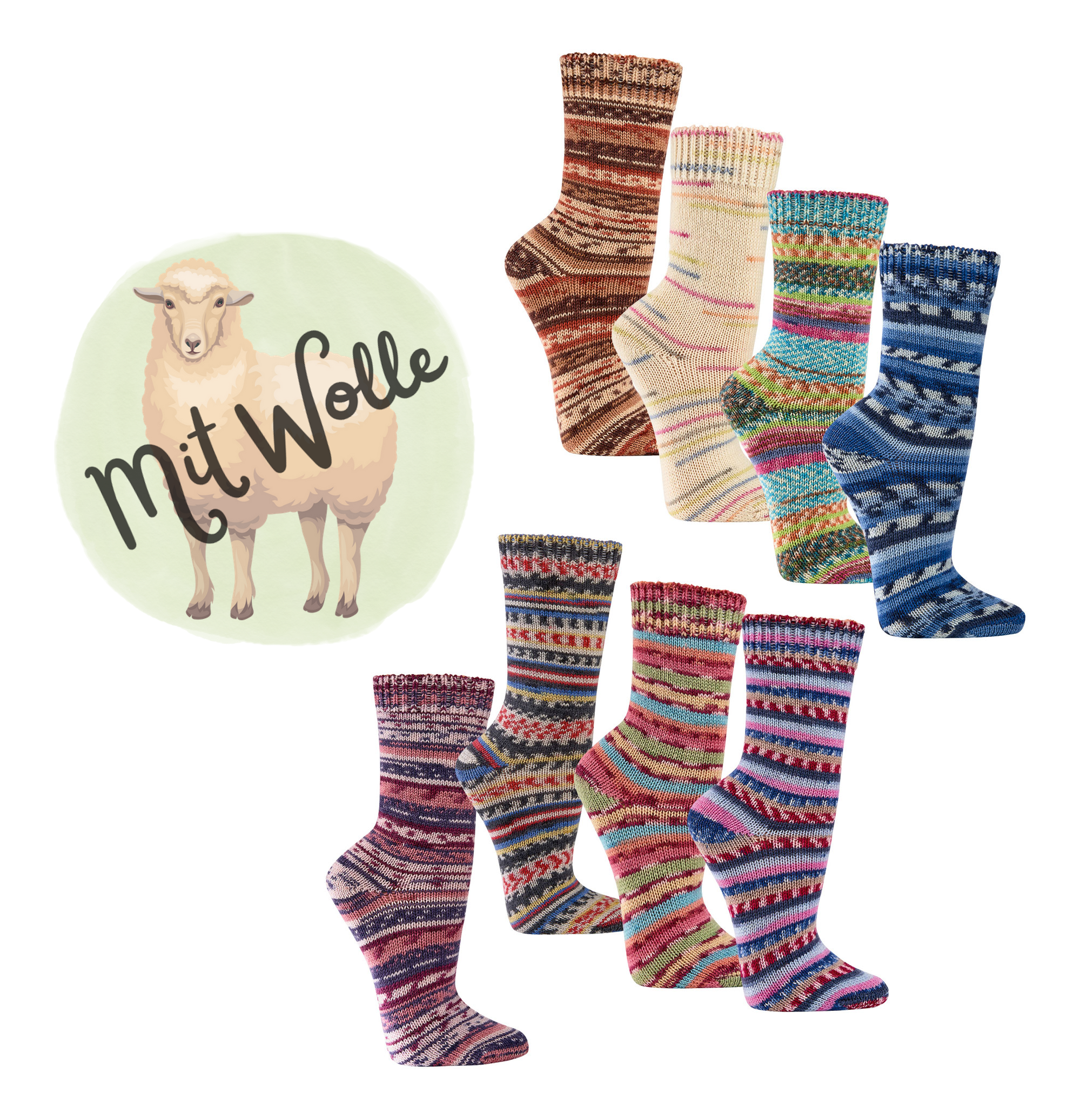 70% Wollsocken "Wie von Oma gestrickt" * 2er-Bündel