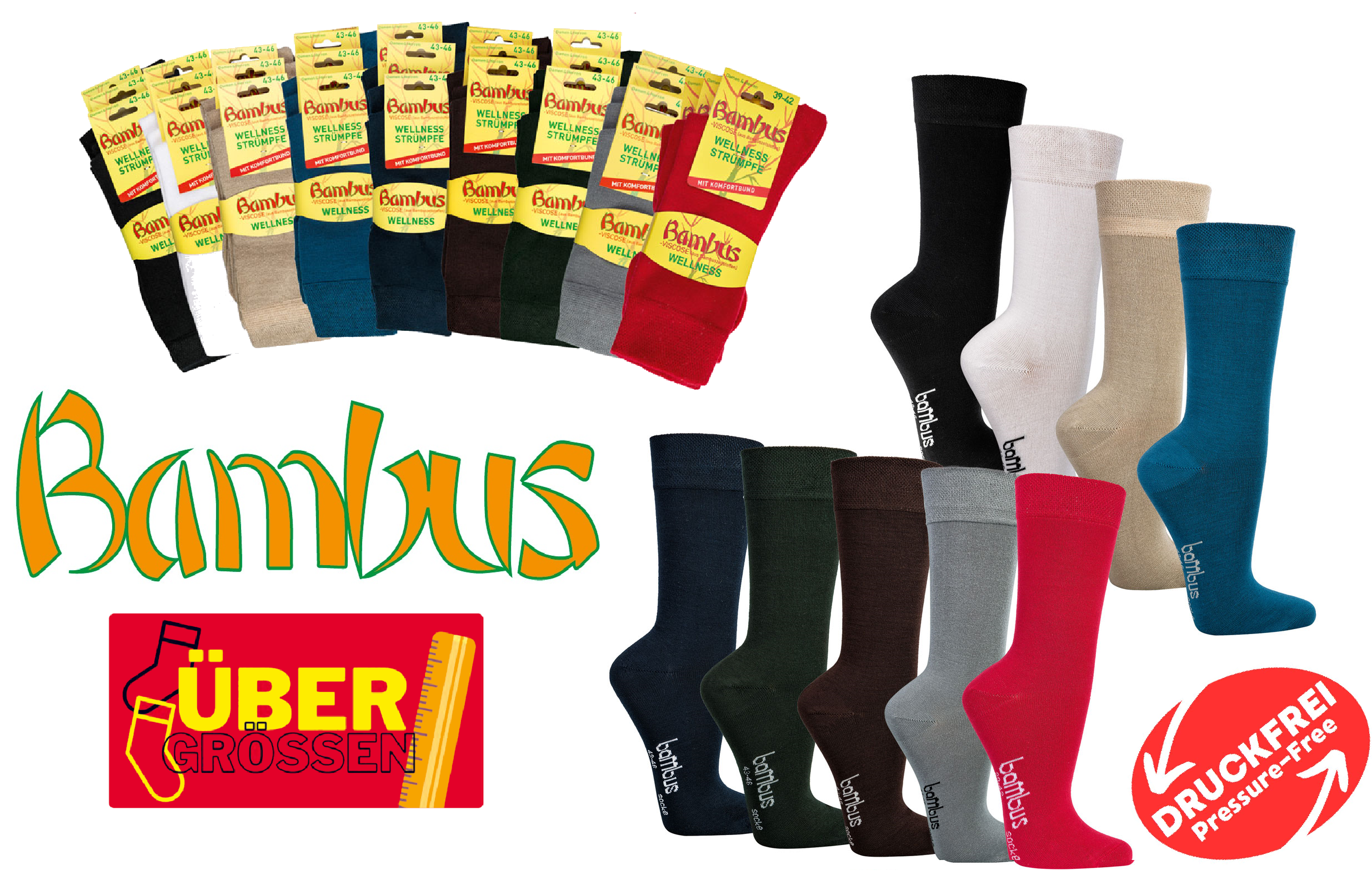 Wellnesssocken Viskose (Bambus) * 3er-Bündel