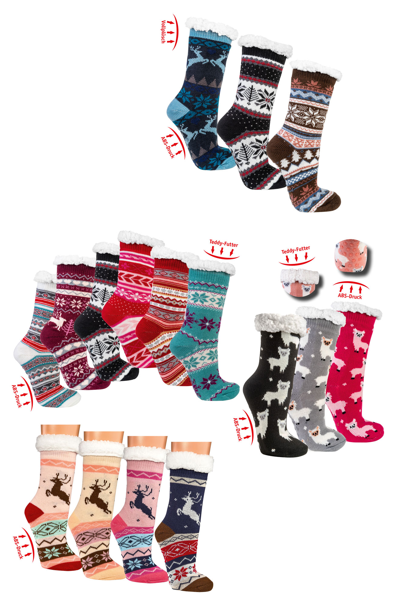 Unisex-Hüttensocken Extra-Flauschig mit ABS