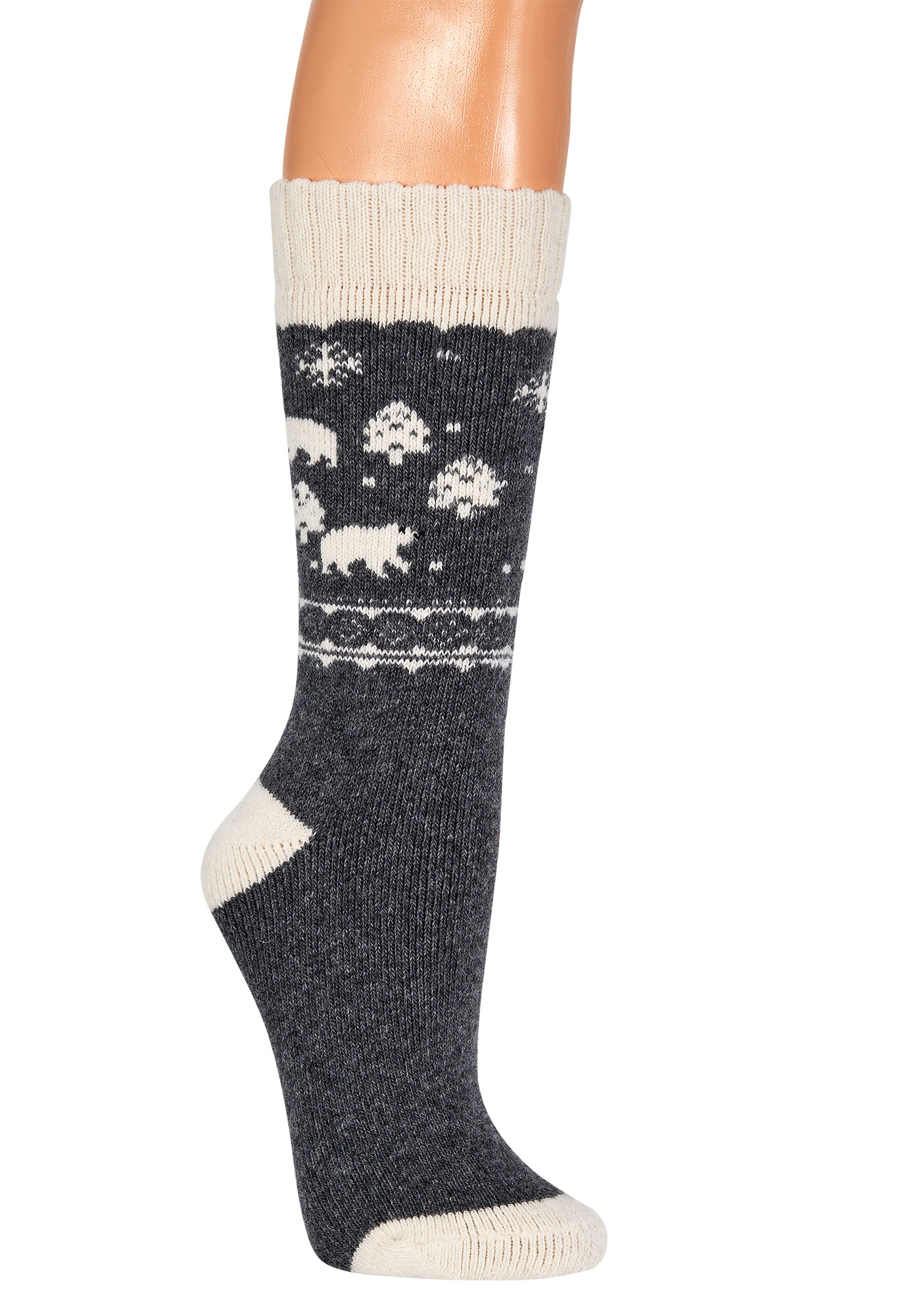 "Eisbär" THERMO-Wollsocken mit Alpaka * 2er-Bündel